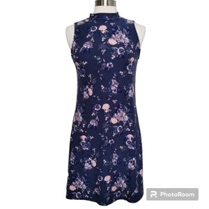 MUDD Dress Floral Mock Neck Sleeveless Medium